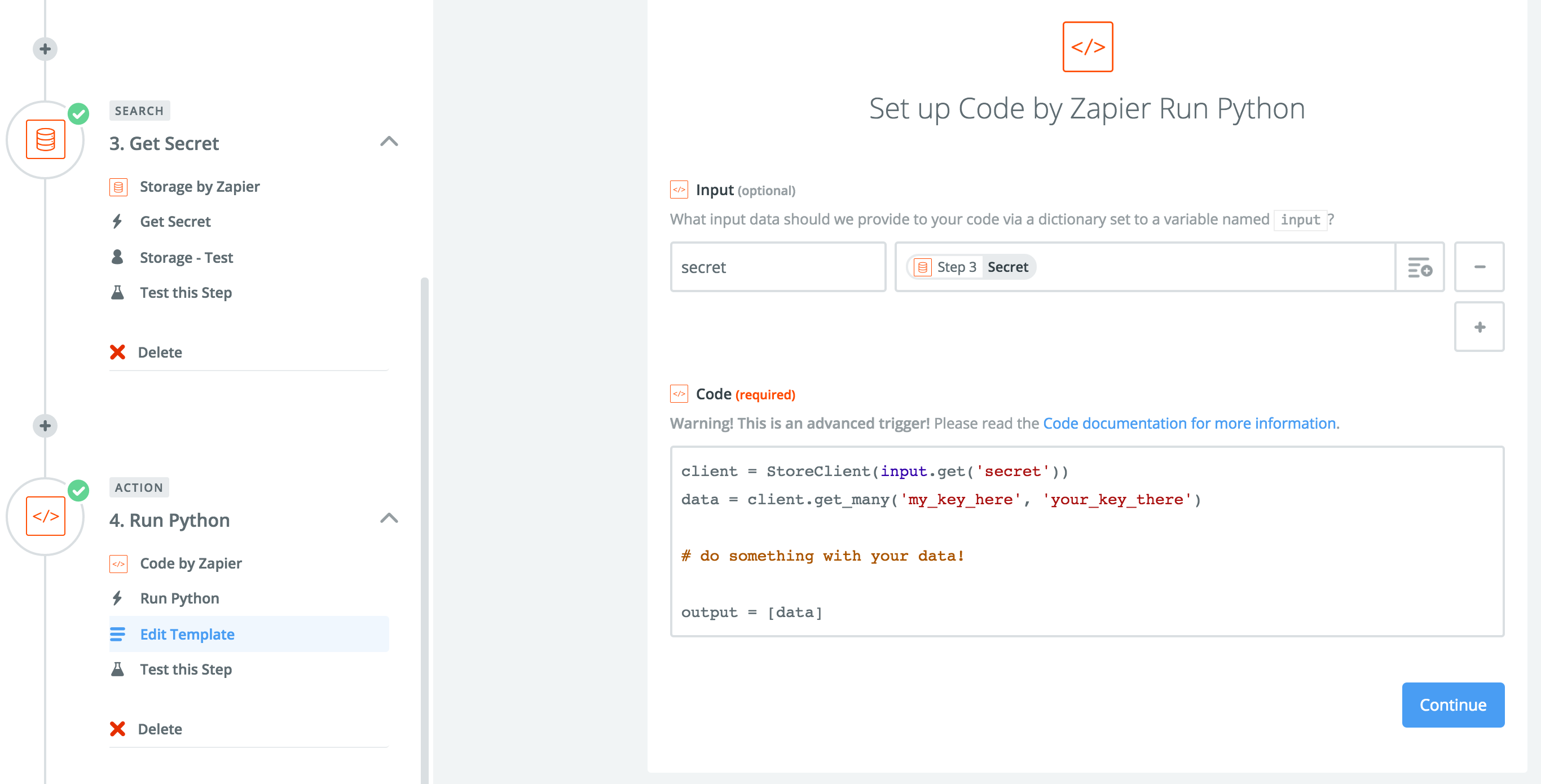 Using Storage by Zapier values in Code Steps – Zapier