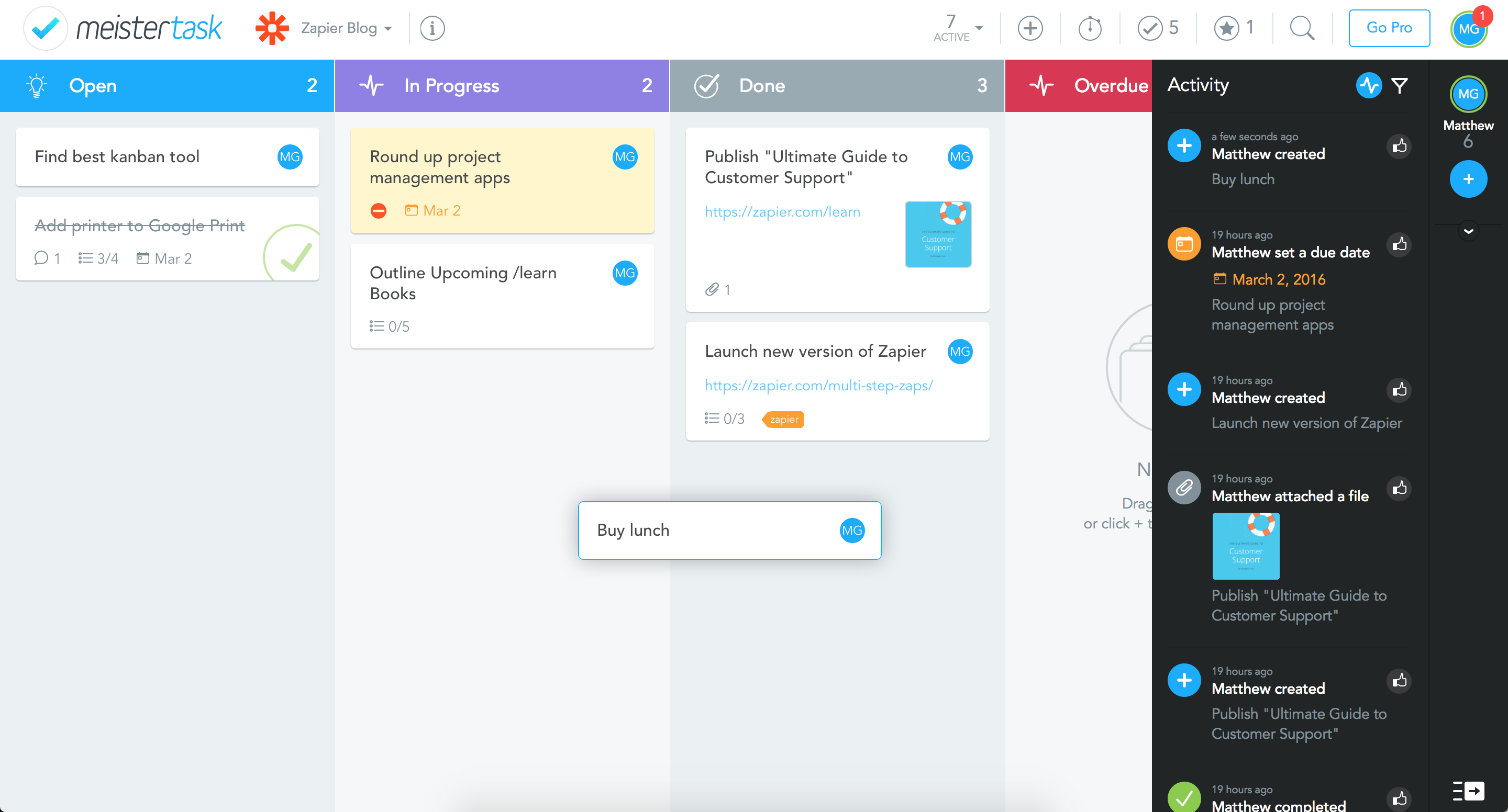 meistertask timeline