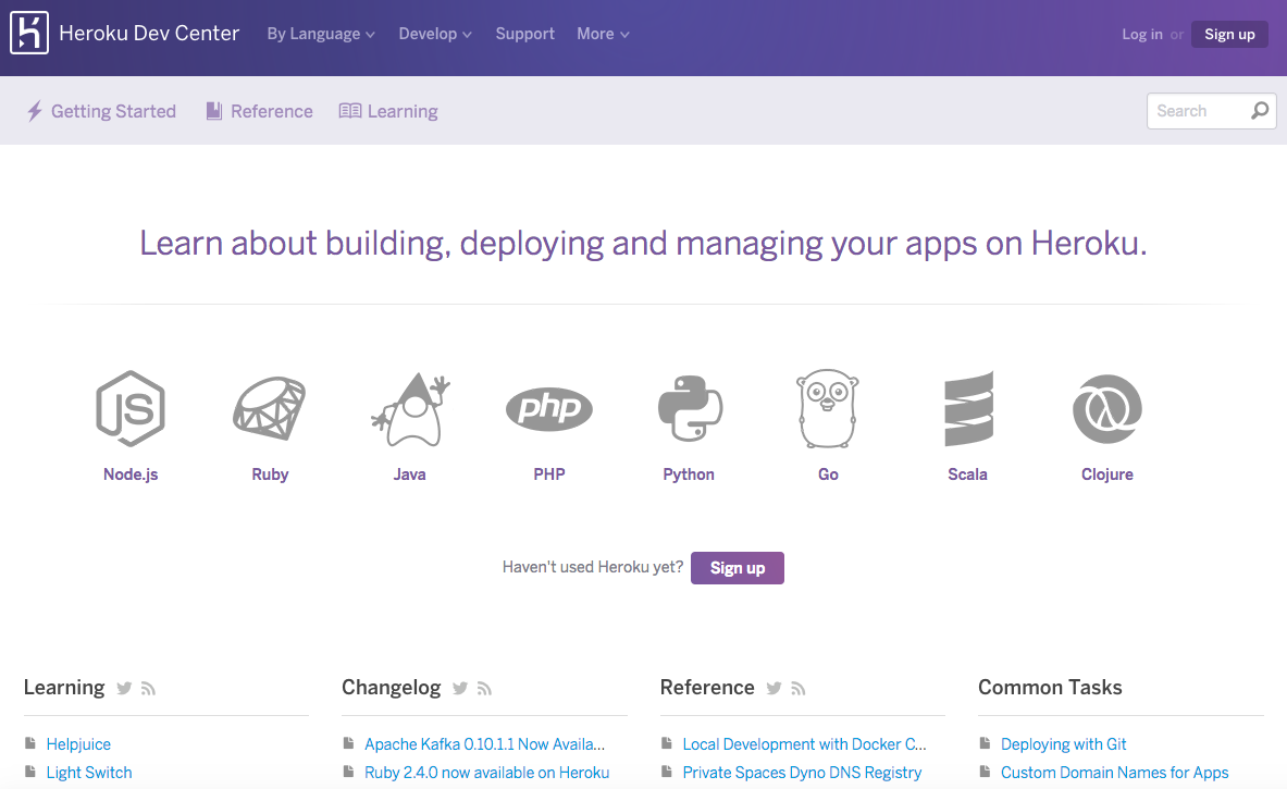 Heroku dev center