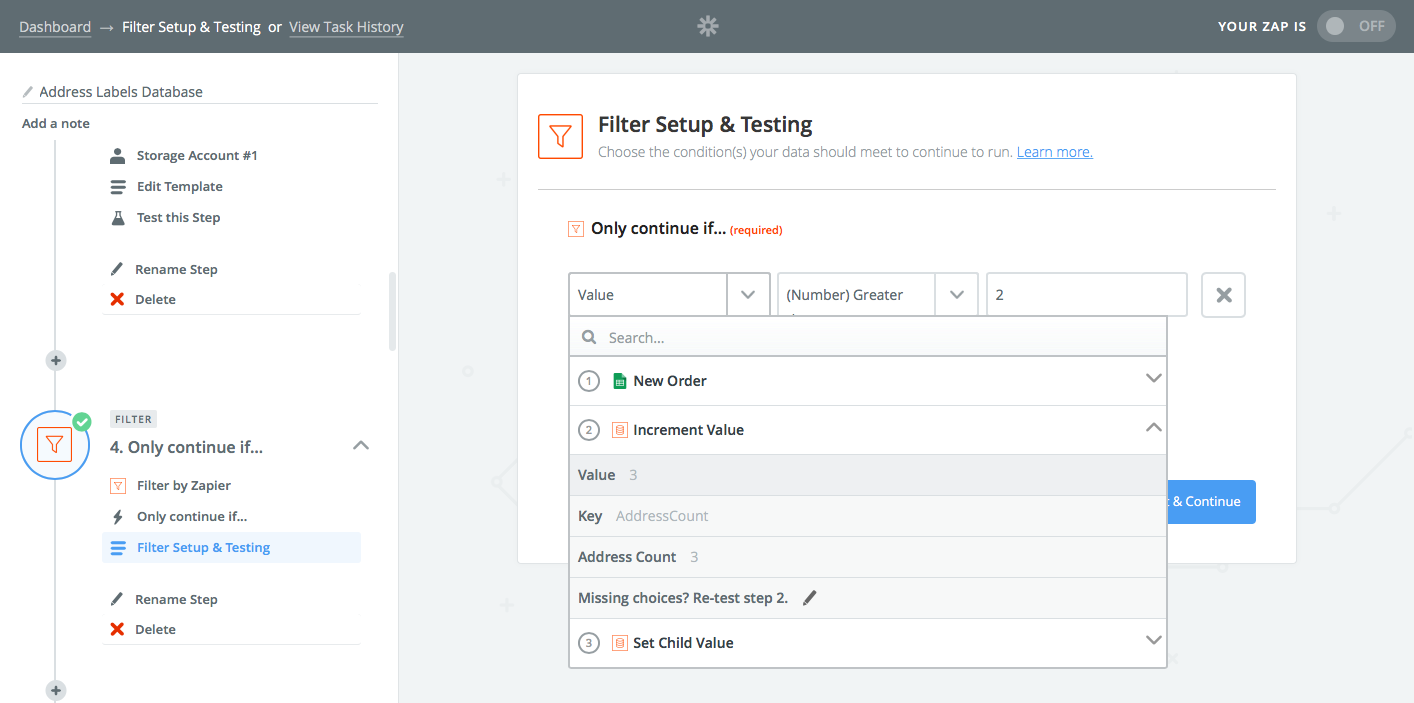 Zapier Filter