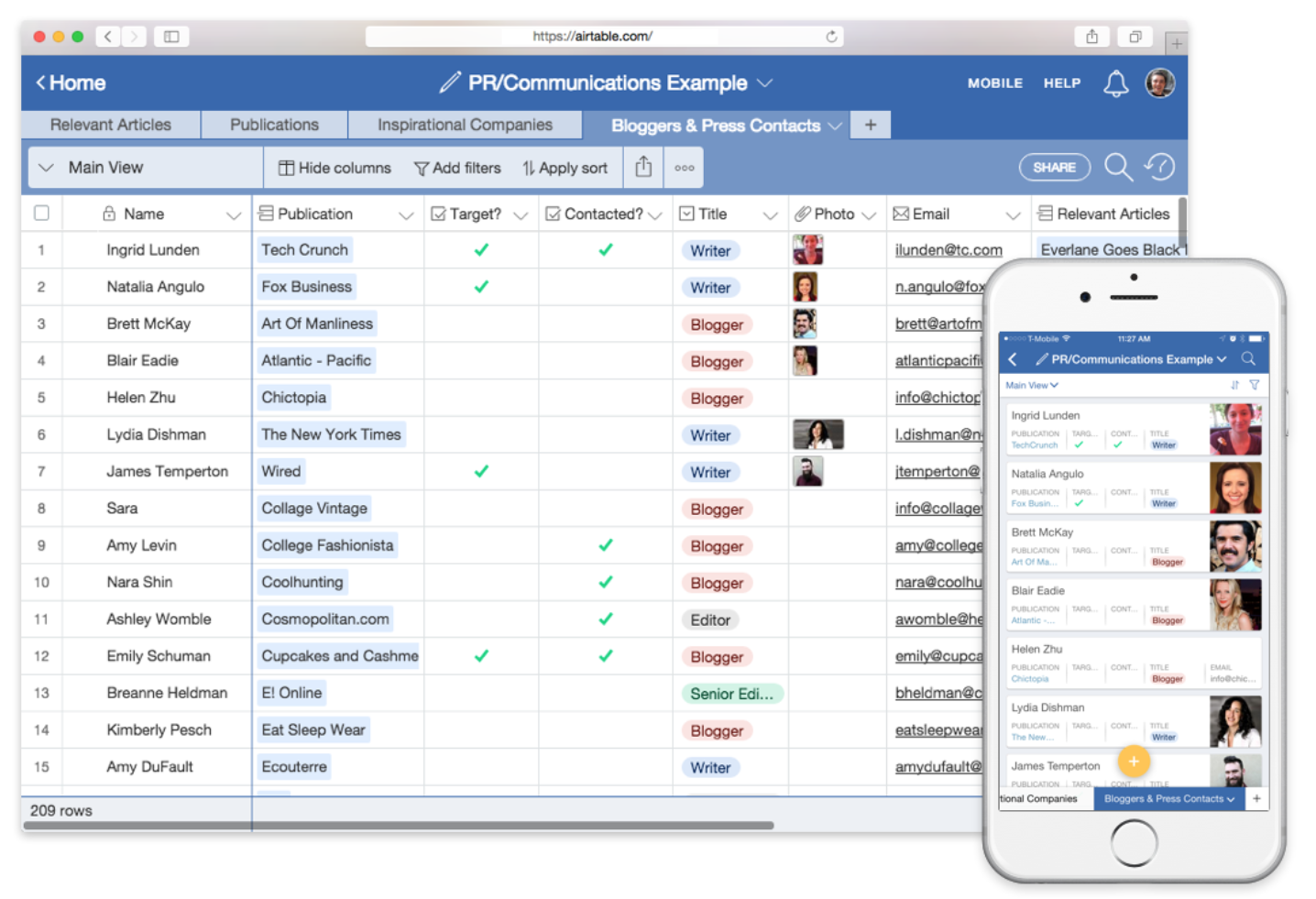 airtable database api json