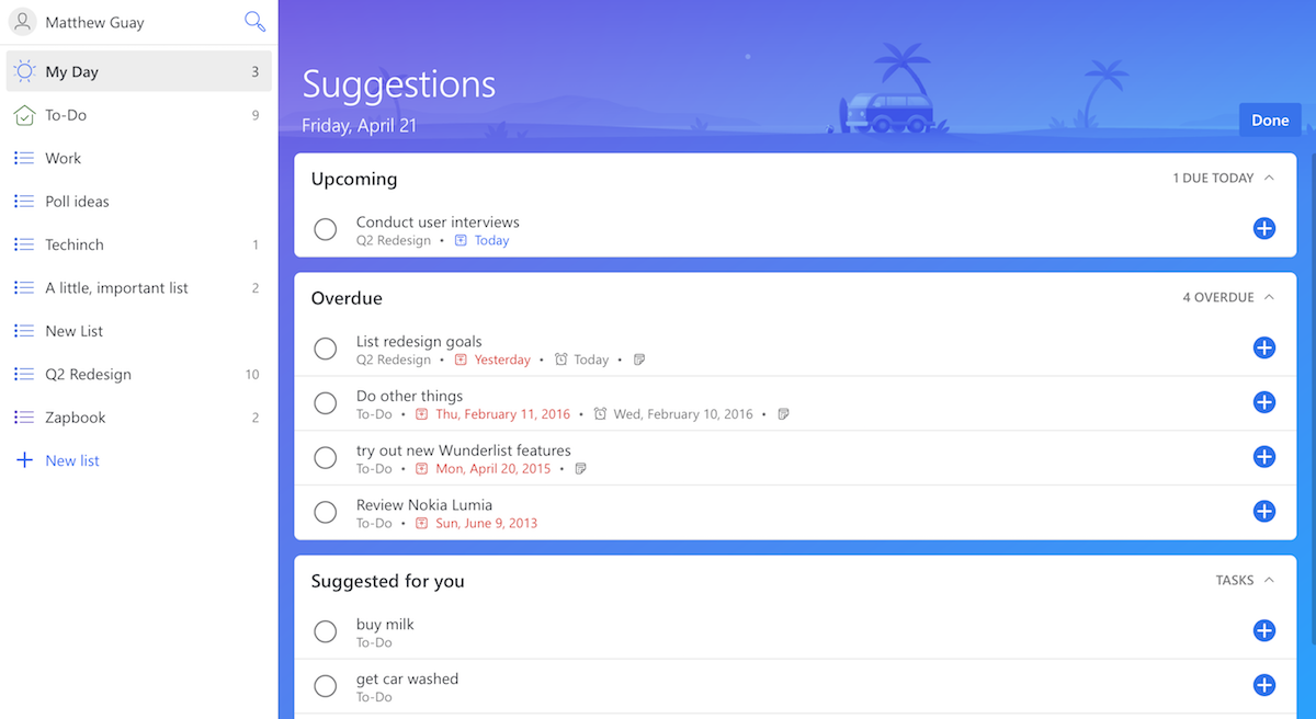 Microsoft To-Do My Day Suggestions