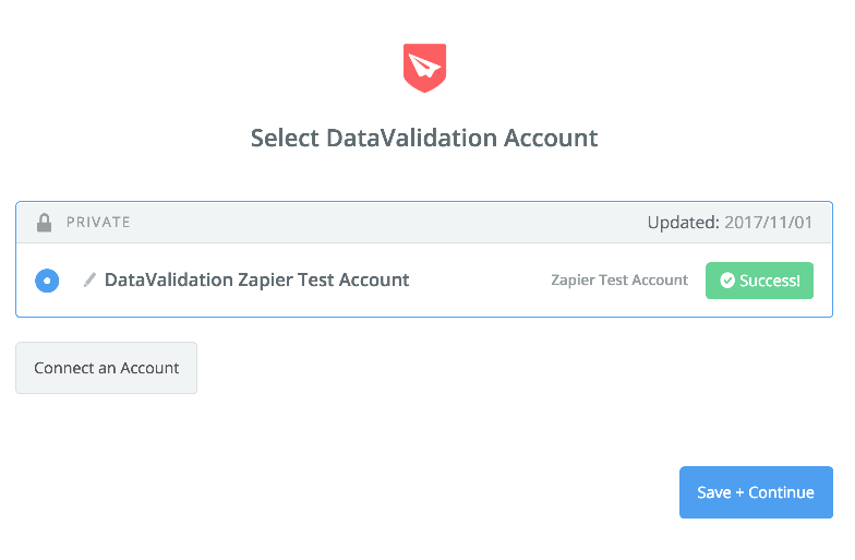 DataValidation connection successful