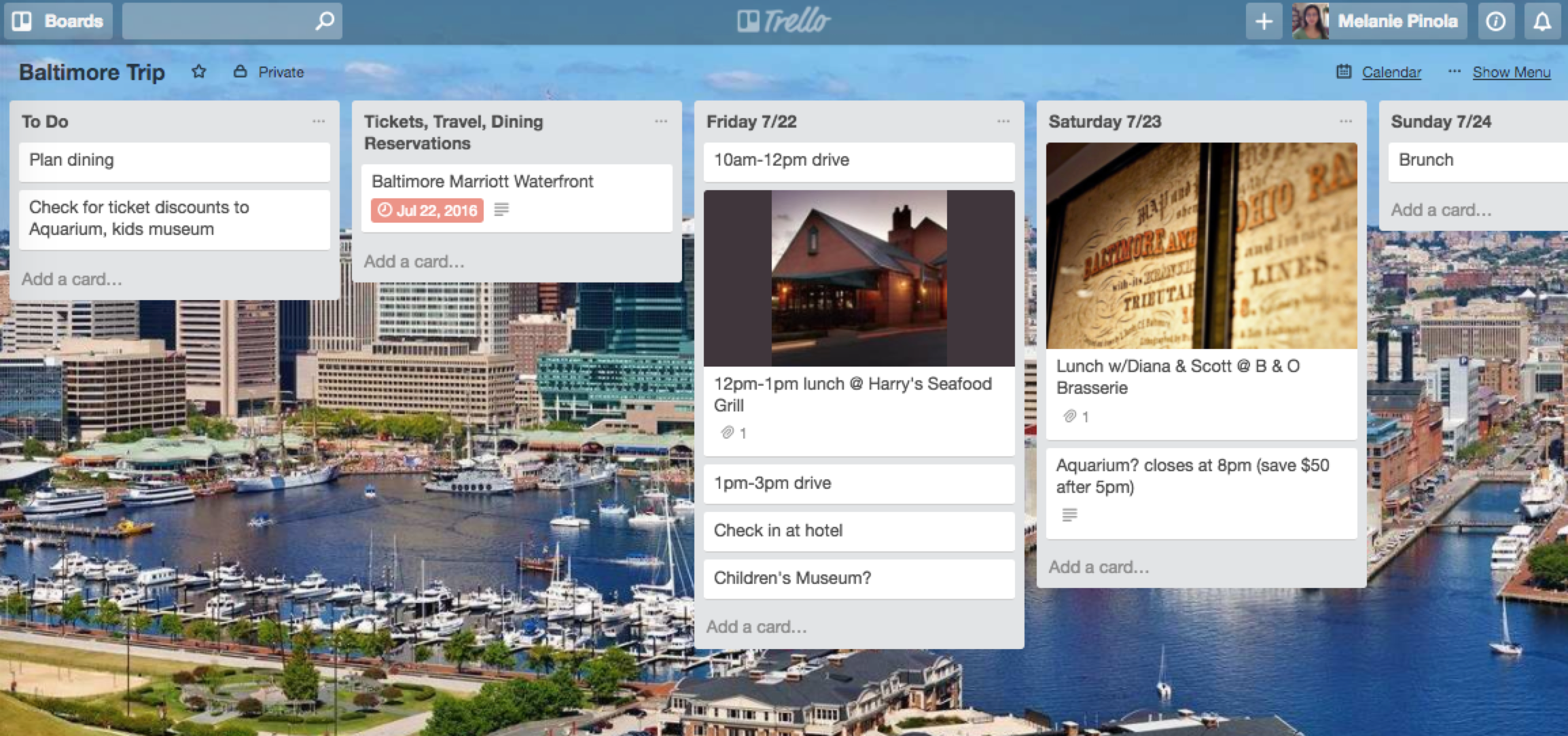 Trello vacation template