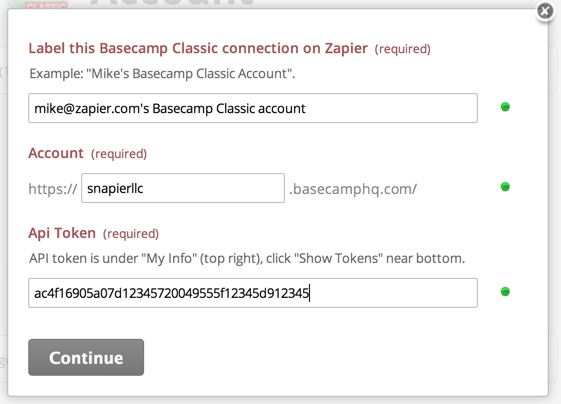 Connect Basecamp Classic Step 3
