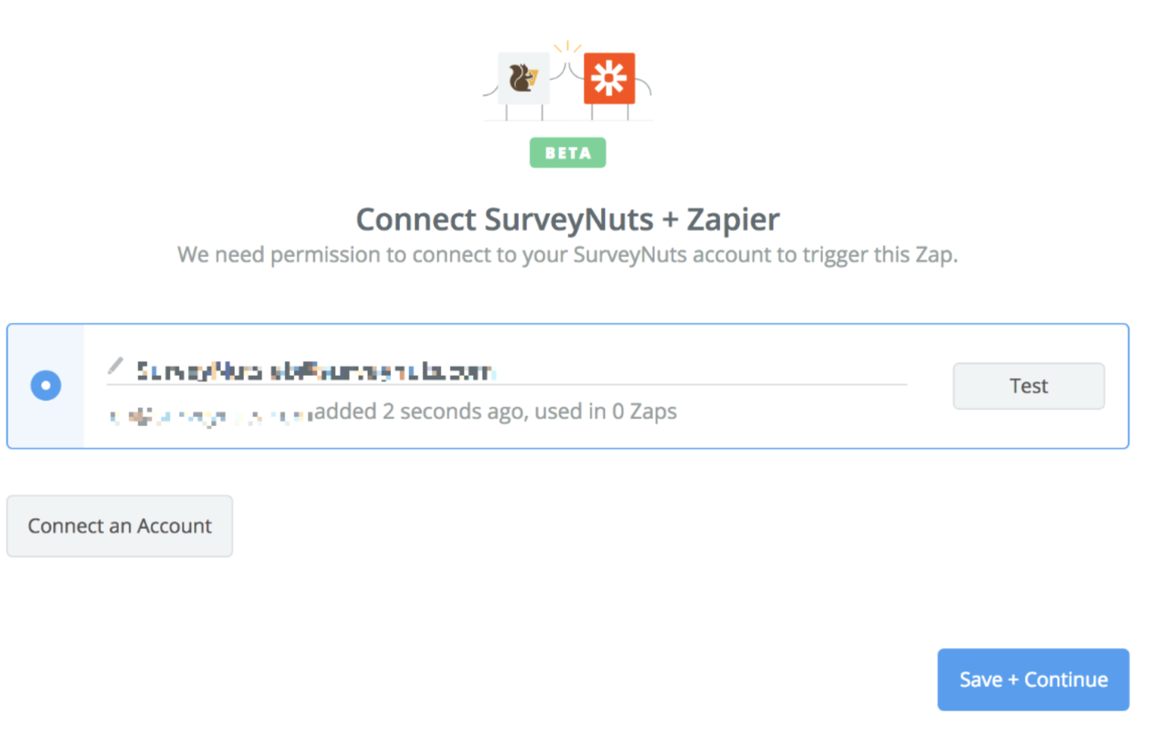 SurveyNuts connection successful