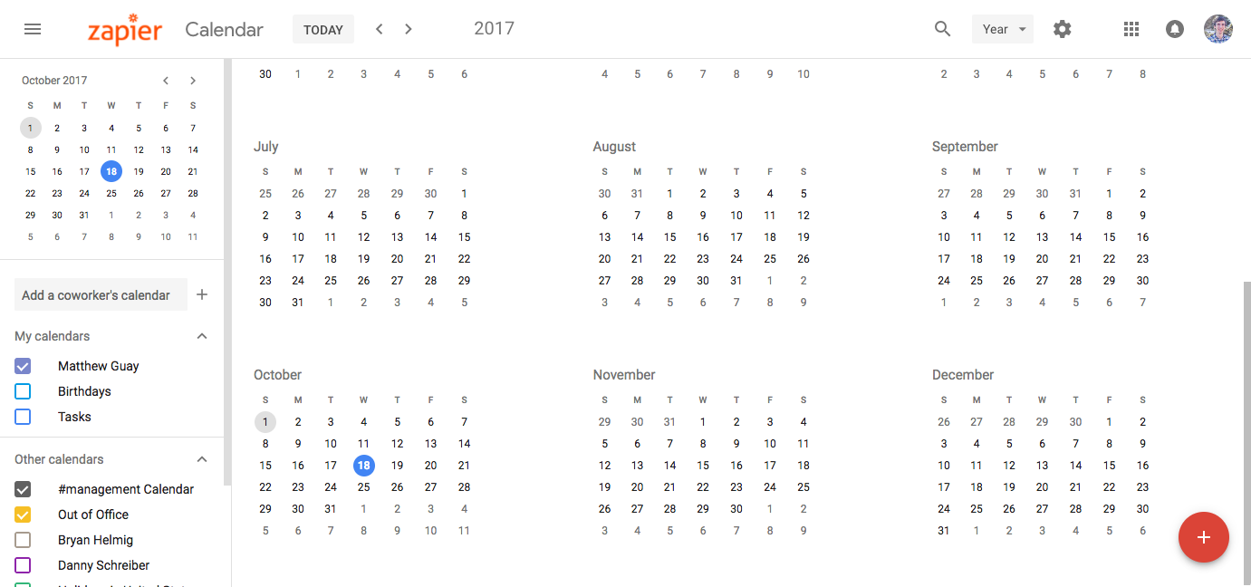 Google Calendar Year View