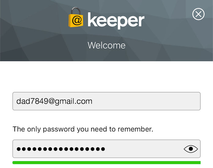 Password managers visibly obscure your password (Keeper shown)