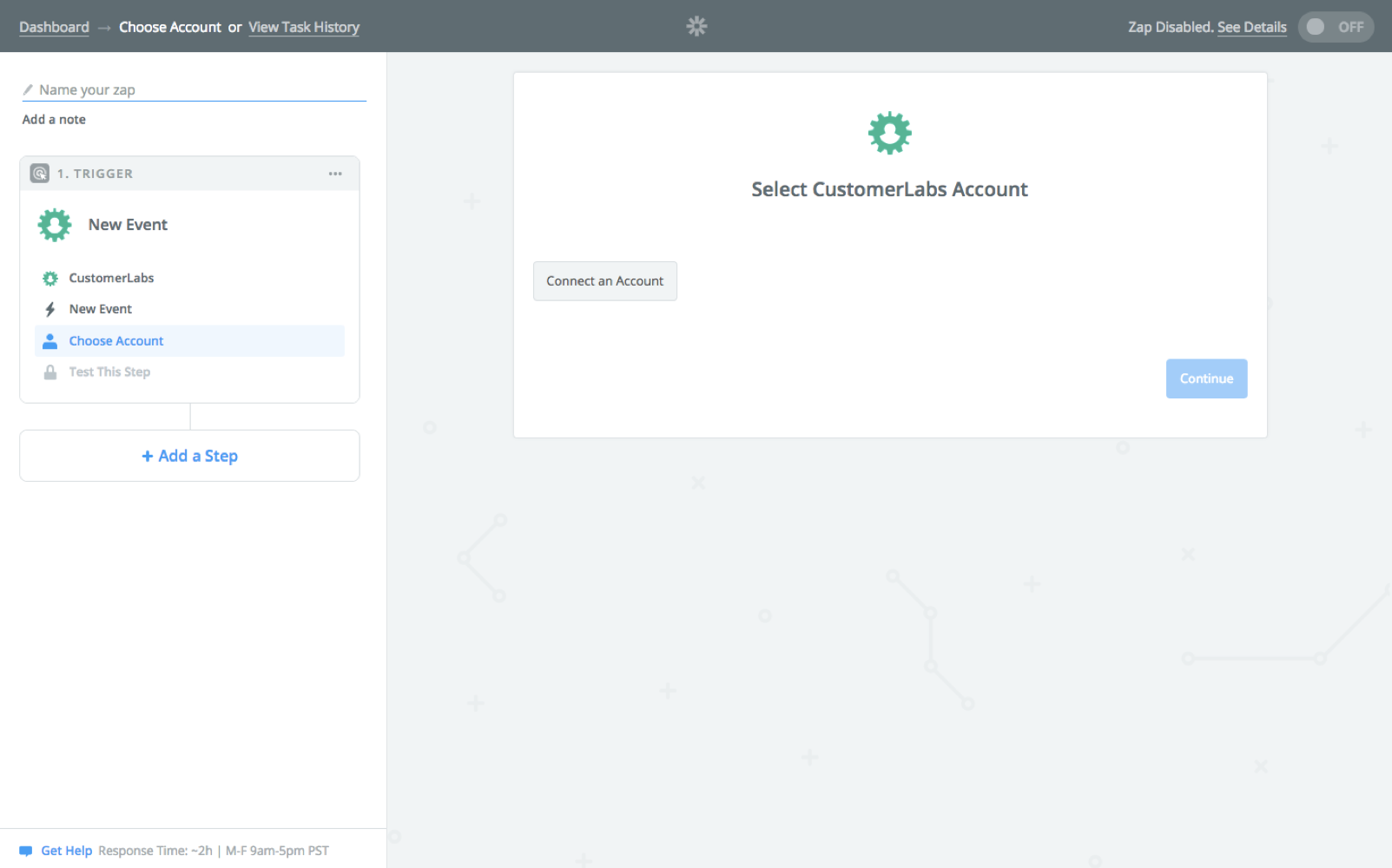 Click to connect CustomerLabs