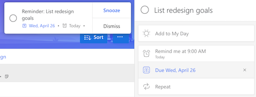 Microsoft To-Do Notification