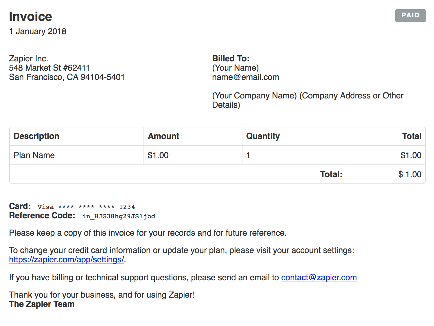 Access And Manage Your Invoices Billing And Pricing Account Billing Help Support Zapier