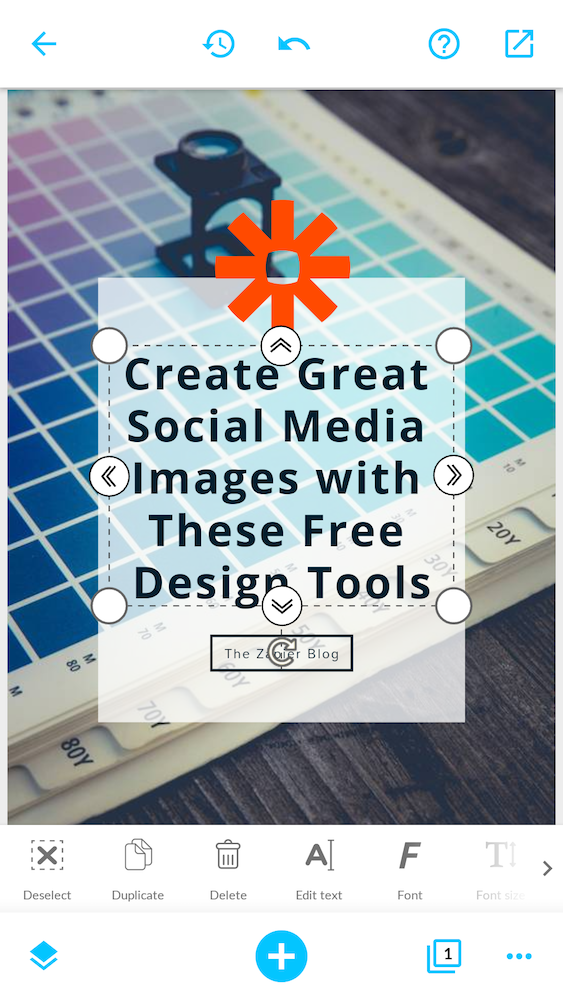 Desynger is a mobile app that lets you design polished social media images