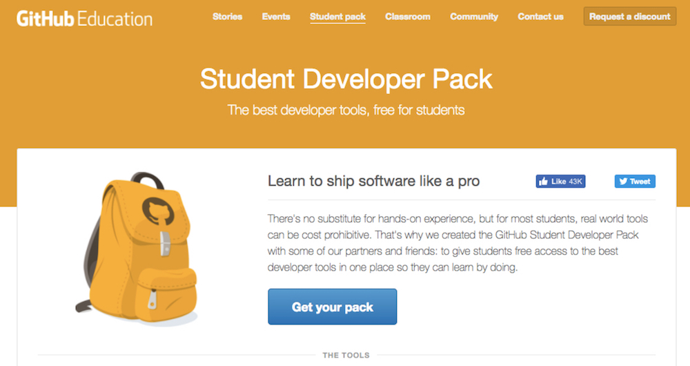 GitHub Student Developer Pack offers students discounts on key developing resources and coding education