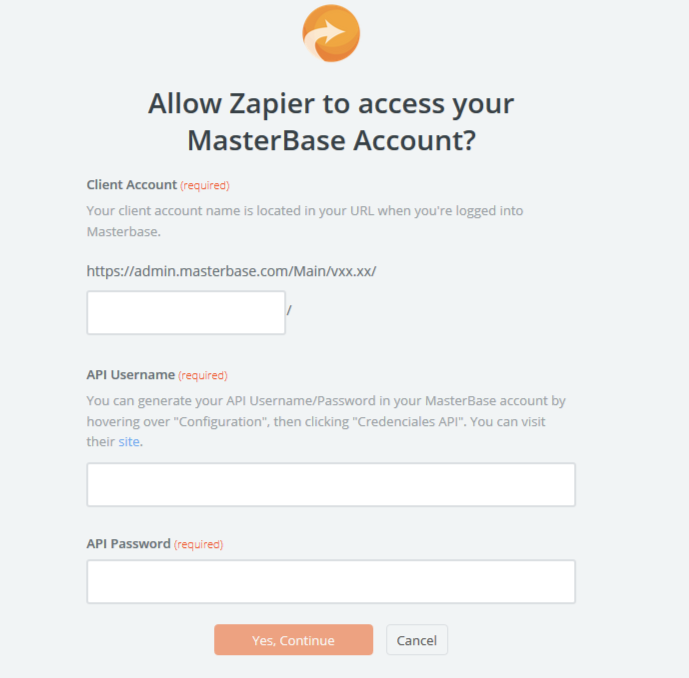 Login to MasterBase
