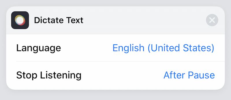 Siri Shortcuts Dictate Text