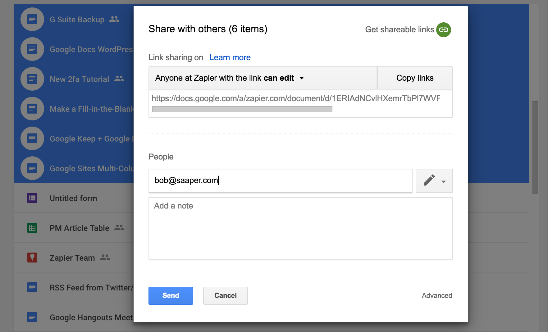 share google drive files in bulk