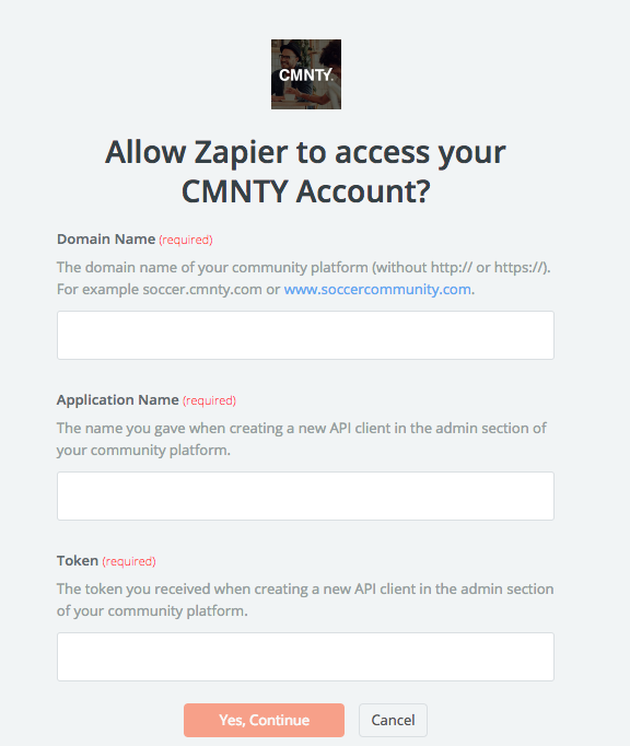 CMNTY username and password