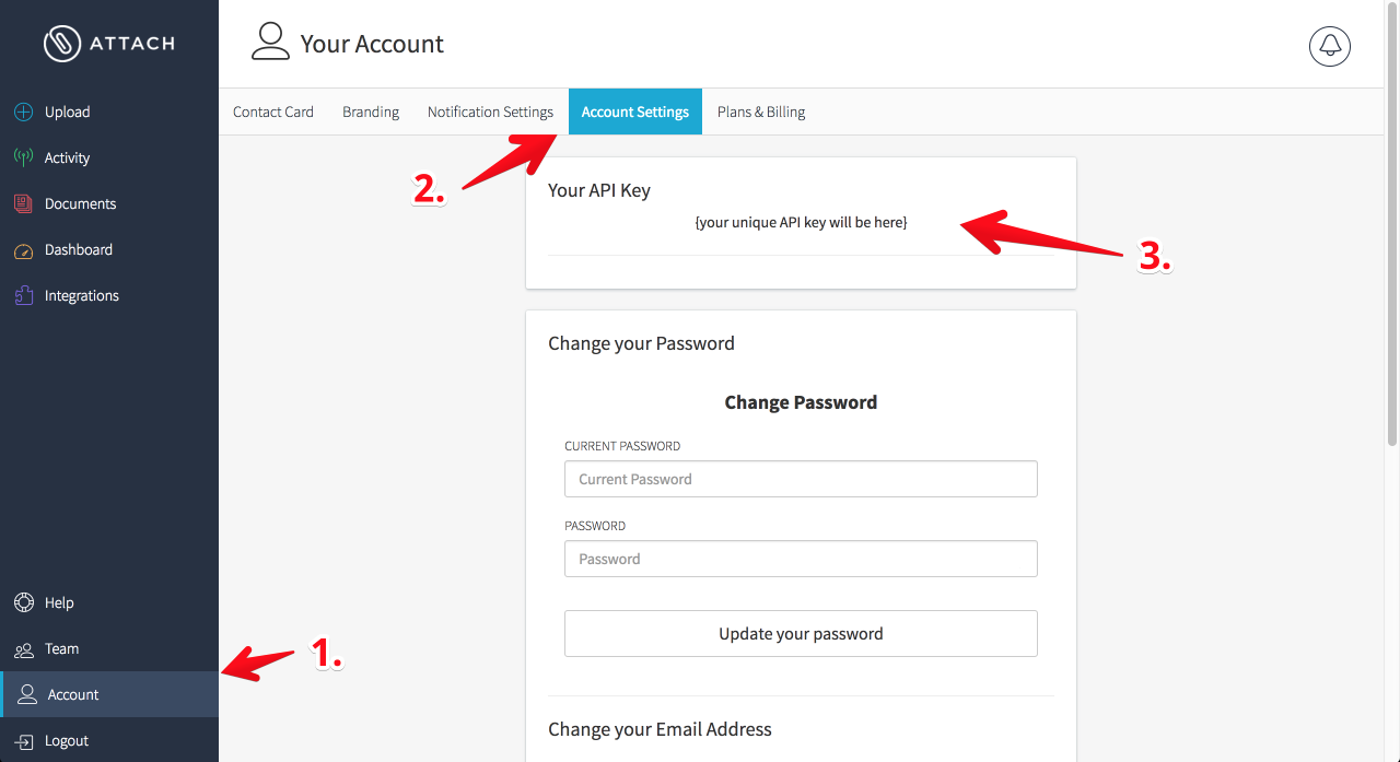 Attach API Key location