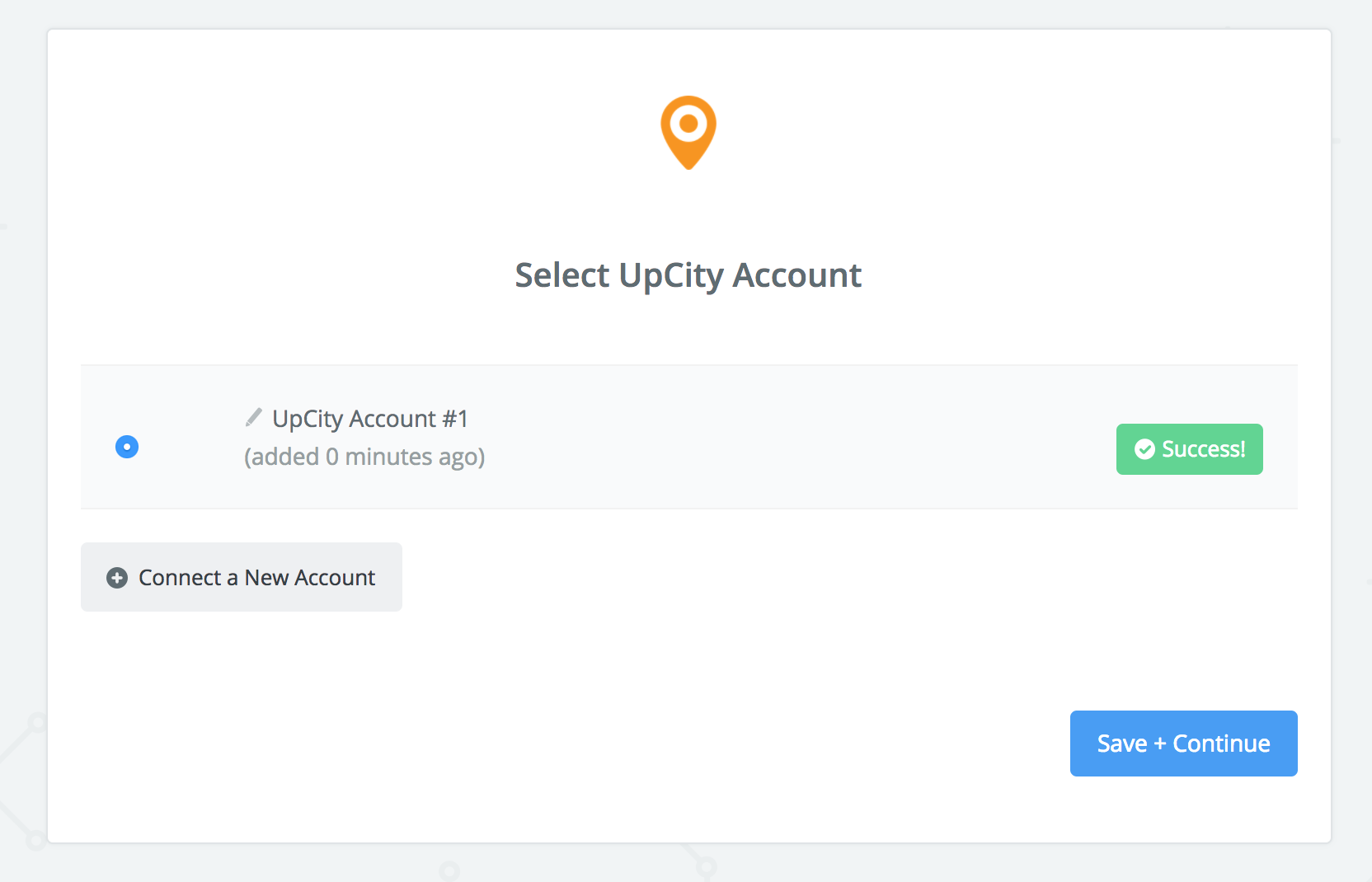 UpCity connection successfull
