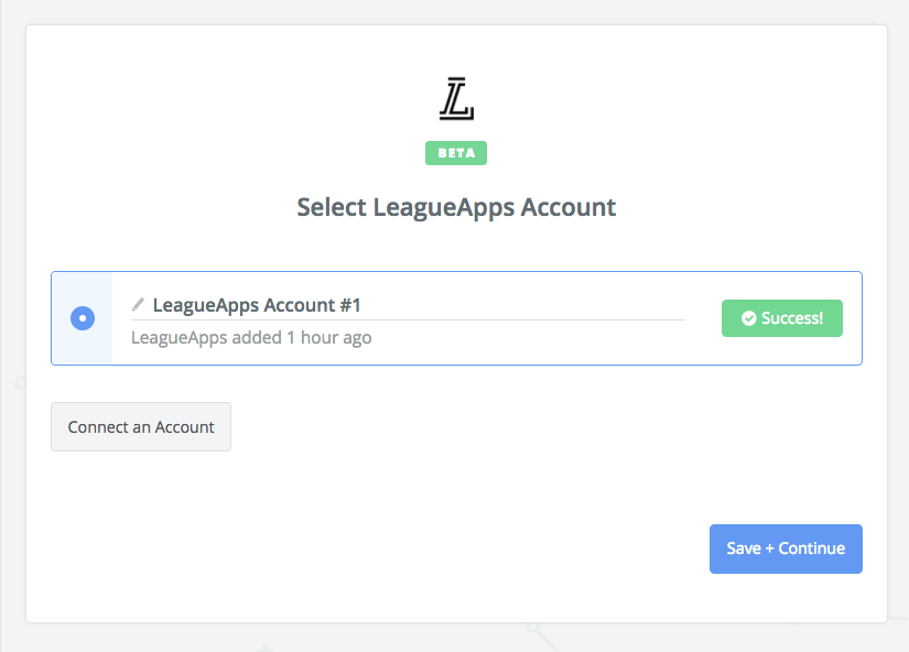 LeagueApps connection successful