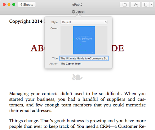 Ulysses Export ePub