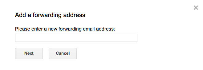 Enter forwarding address