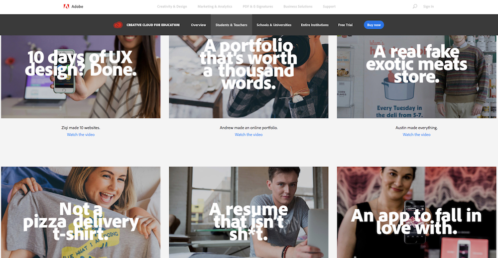 Adobe Creative Cloud gives an education discount to prepare students for future careers in design.