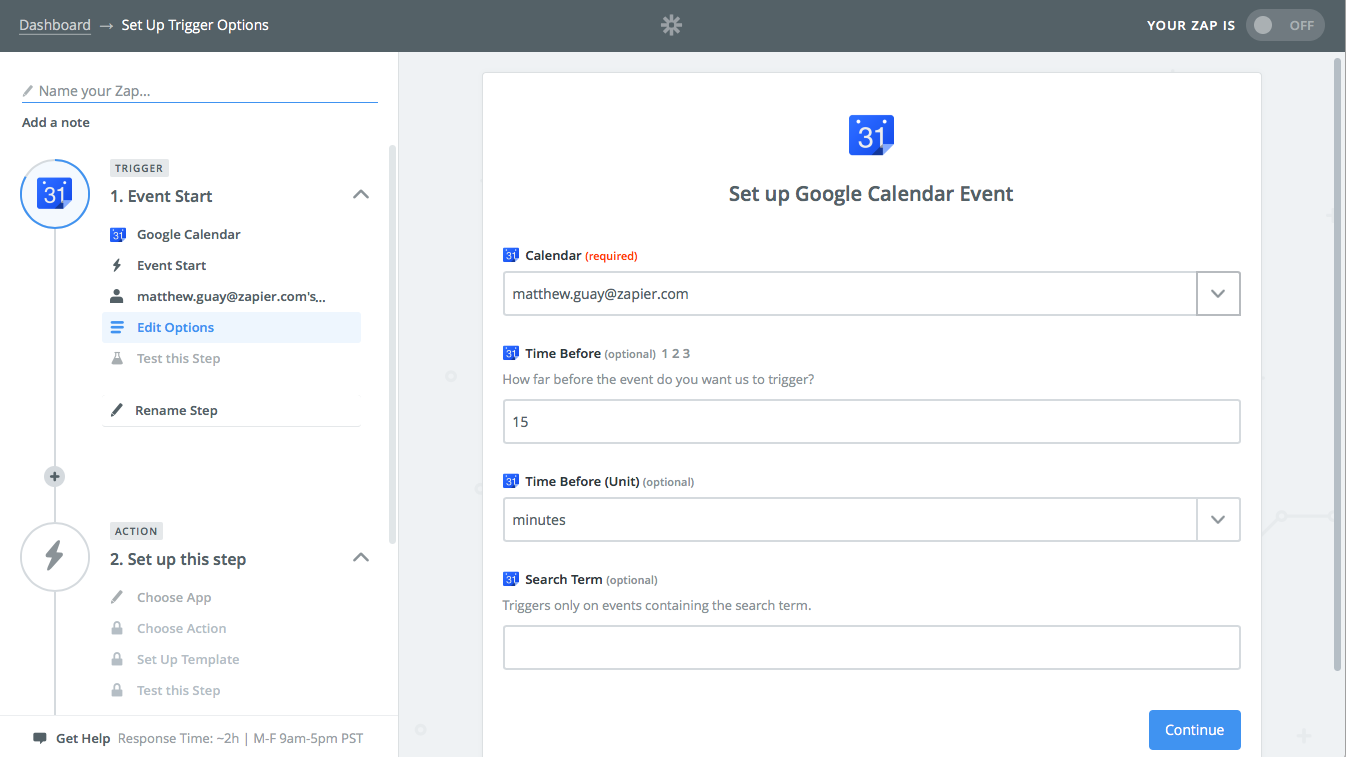 Zapier Google Calendar