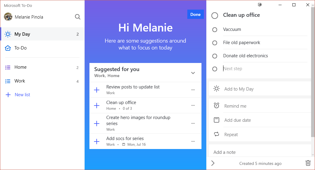 Microsoft To-Do screenshot