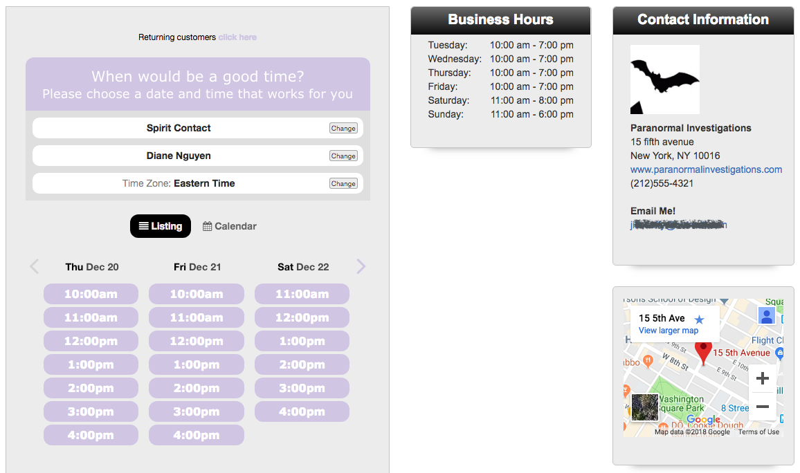 app for time zone appointment scheduling