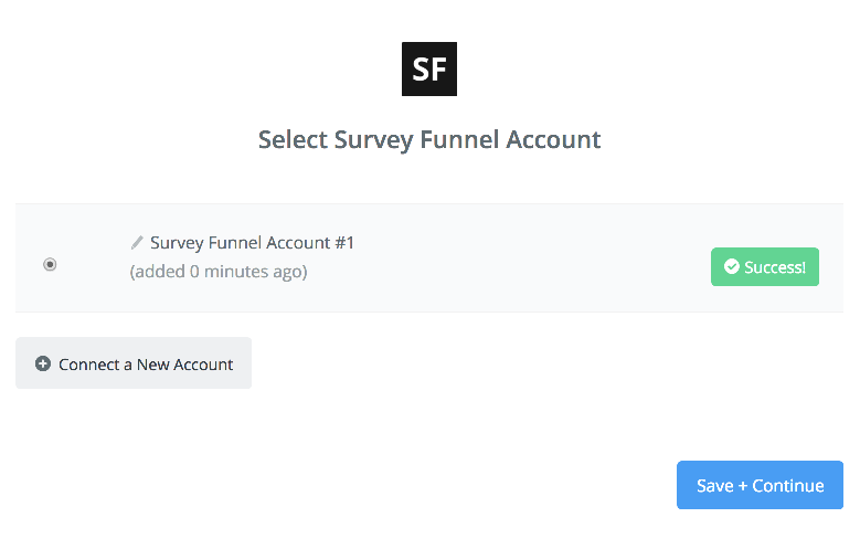Survey Funnel' connection successfull