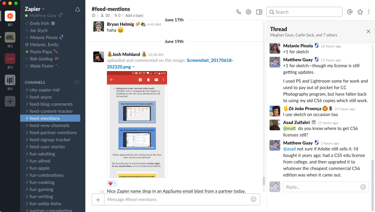 Slack screenshot