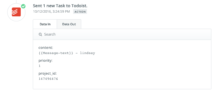 Missing text going into action step