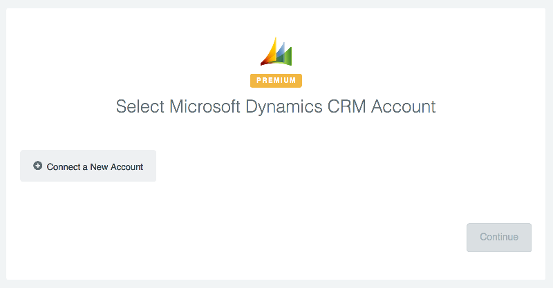 Click to connect Microsoft Dynamics CRM