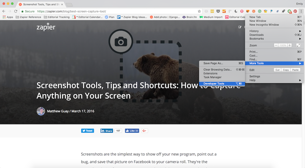 Full Page Screenshots in Chrome