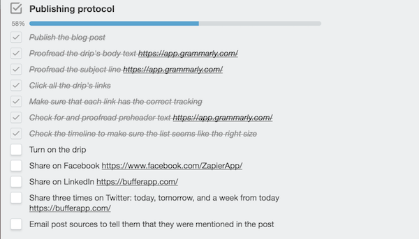 Zapier’s Publishing Checklist