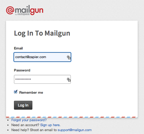 Log into your Mailgun account