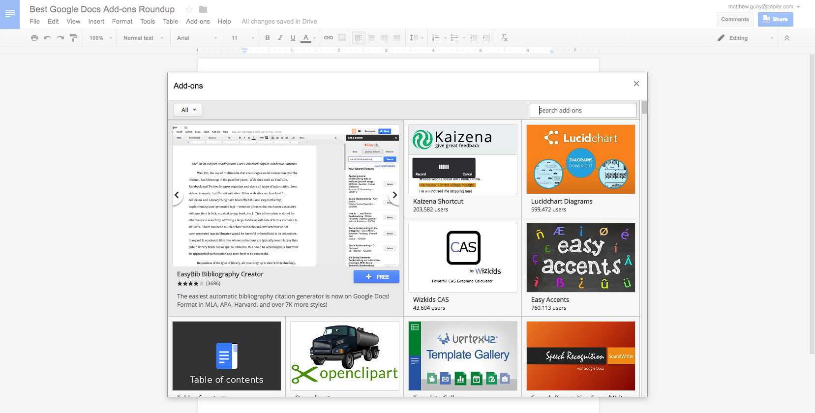 Google Docs Add-ons Gallery